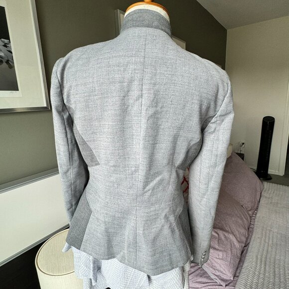 White House Black Market Gray Tone on Tone Colorblock Wool Blazer US8   - 1H2126 - Picture 10 of 12